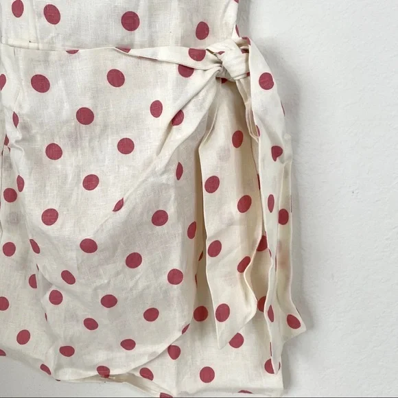 Reformation Turnip Strapless Wrap Polka Dot Mini Dress in Andie - Size 6 - Picture 5 of 6